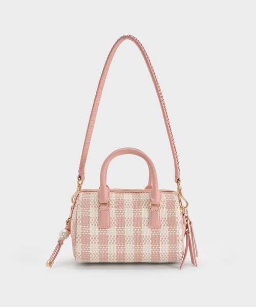 CHARLES & KEITH◆Everleigh チェッカーボウリングバッグ CHARLES & KEITH｜Everleigh エベルレイ チェッカーボウリング