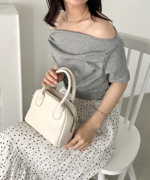 CLEA tシャツ 2WAYドレープオフショルダー半袖トップス レディース