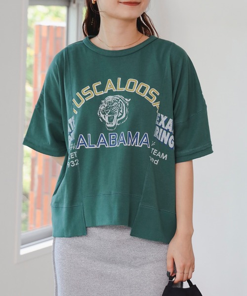 tシャツ リメイク風 プリント Tシャツ レディース