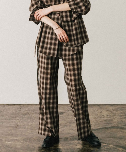 【完売商品】クレドナ CREDONA チェックパンツ Sサイズ CREDONA パンツ SHEER CHECK TROUSER/シアーチェックトラウザー