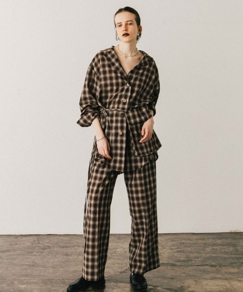 CREDONA パンツ SHEER CHECK TROUSER/シアーチェックトラウザー