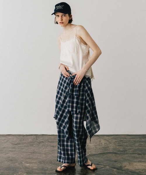 CREDONA（クレドナ） パンツ SHEER CHECK TROUSER/シアーチェック