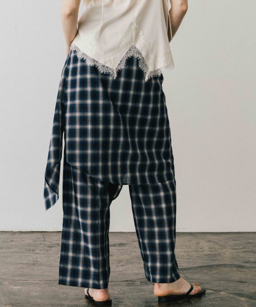 CREDONA（クレドナ） パンツ SHEER CHECK TROUSER/シアーチェック