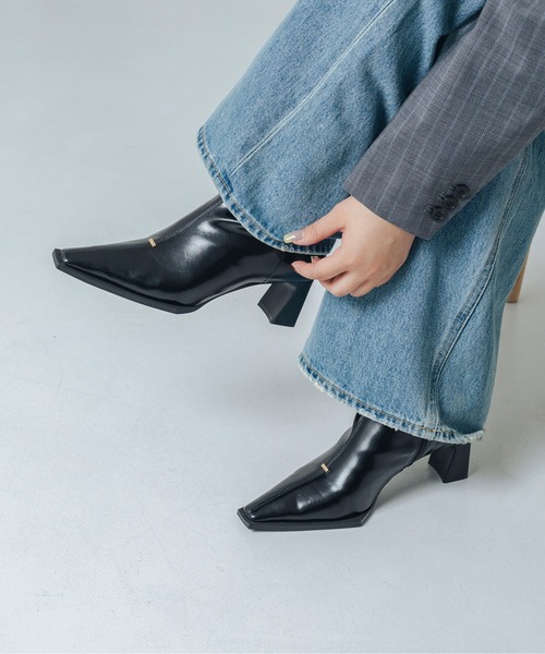 LANVIN en Bleu サイドゴア ブーツ レザーサイドゴアブーツ レディース