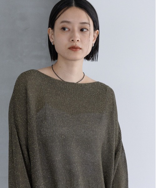 A part by（アパートバイ） ニット セーター ラメメッシュプルオーバー