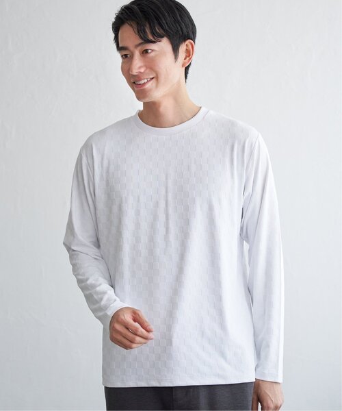 IKKA LOUNGE tシャツ リンクスジャカード市松ロンT メンズ : ZOZOTOWN 