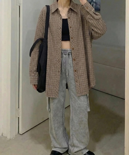 ブラウス シャツ 9分袖ガングラブチェックシャツ レディース | cammie | 16