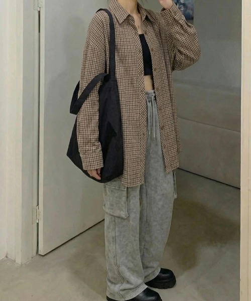 ブラウス シャツ 9分袖ガングラブチェックシャツ レディース | cammie | 17