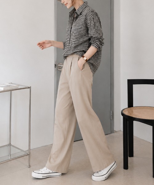 ブラウス シャツ 9分袖ガングラブチェックシャツ レディース | cammie | 25