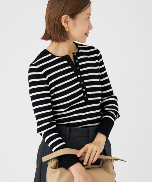 IENA（イエナ） ニット セーター リブヘンリープルオーバー レディース