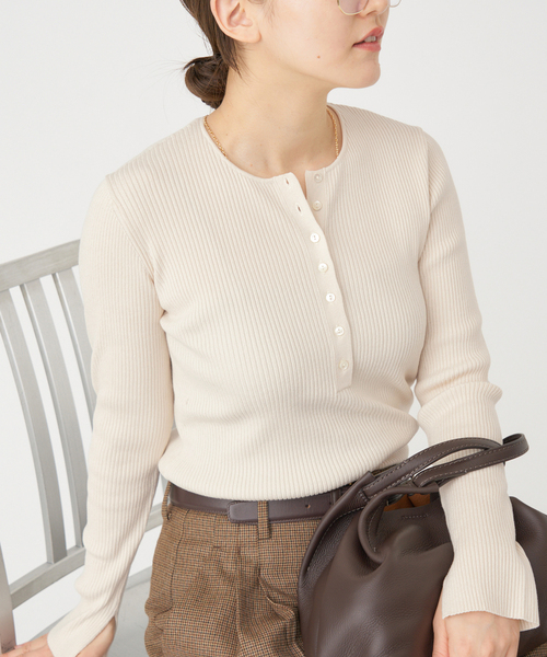 IENA / ★25AW/リブヘンリープルオーバー/FREE/レーヨン/BRW/25-080-900-4600-3-0 IENA（イエナ） ニット セーター リブヘンリープルオーバー レディース