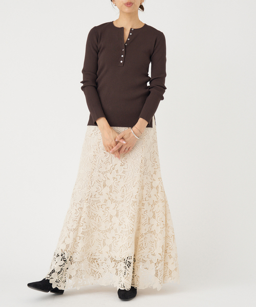 IENA(イエナ) ニット セーター リブヘンリープルオーバー レディース IENA(イエナ) ニット セーター リブヘンリープルオーバー レディース