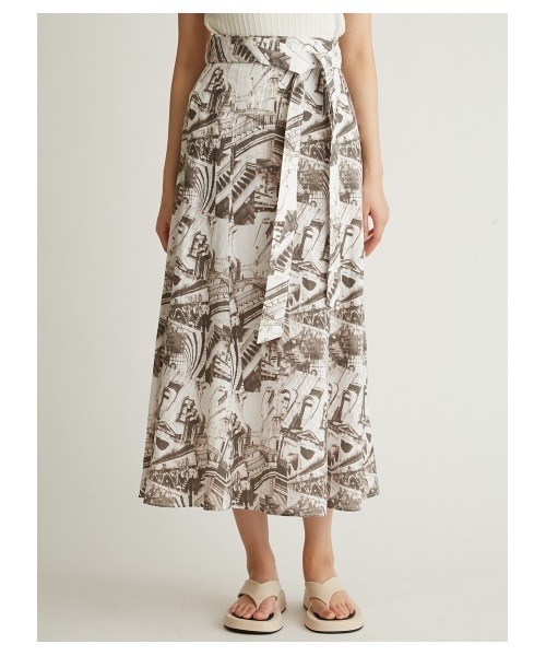 「Mila Owen」 フレアスカート 0 ベージュ レディース_画像6