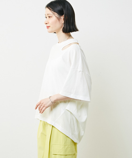 「SOFFITTO」 半袖Tシャツ FREE ホワイト レディース_画像3