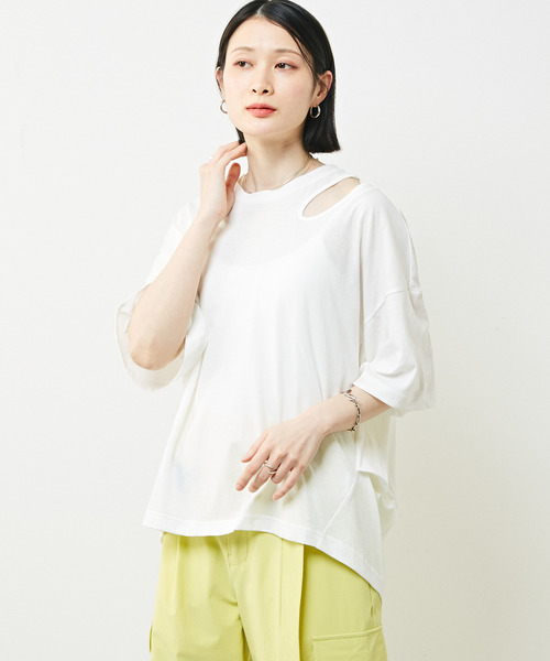 「SOFFITTO」 半袖Tシャツ FREE ホワイト レディース_画像7