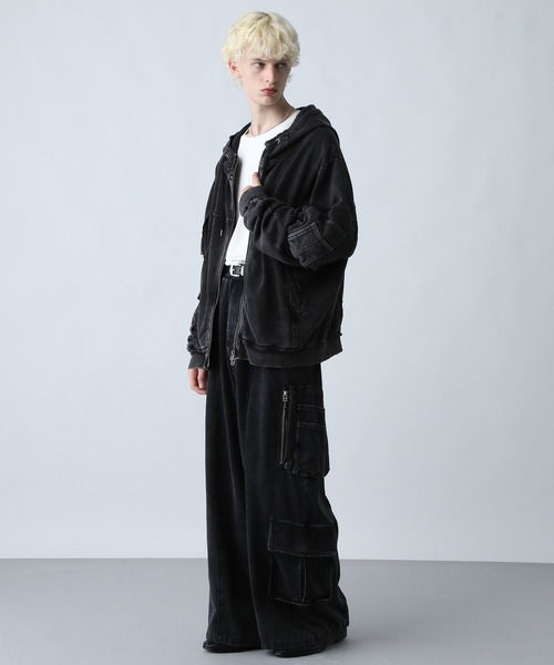 ★値下げ【HARE】ジップアップフーディスウェットパンツセットアップ HARE（ハレ） スウェットパンツ ジャージ 「SET UP対応」ピグメント