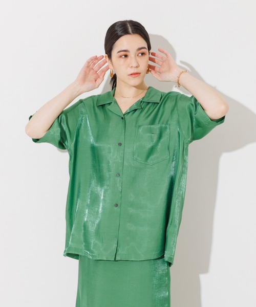 「NOMINE」 半袖シャツ フリー ブルー レディース_画像3