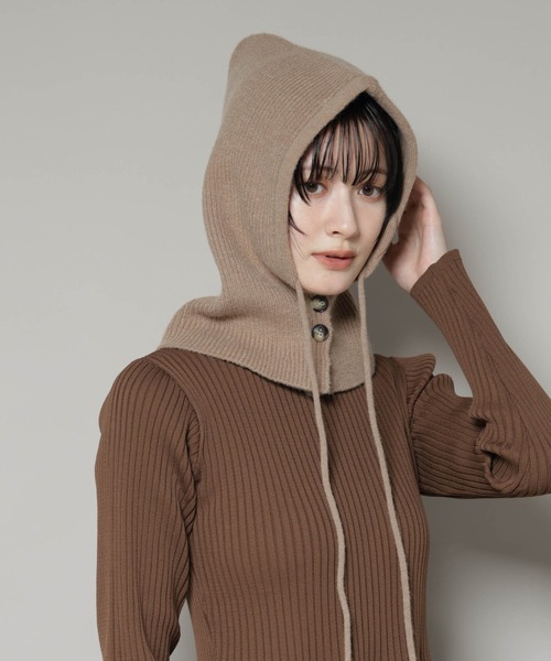 NANO universe（ナノ・ユニバース） ニット帽 ニットキャップ ボタン