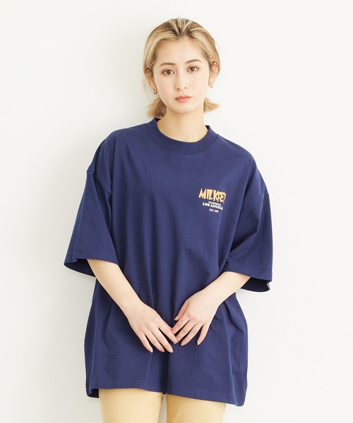 「MILKFED.」 半袖Tシャツ ONE SIZE ネイビー レディース_画像4