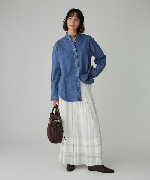 BABYLONE（バビロン） ブラウス シャツ デニムフリルシャツ レディース