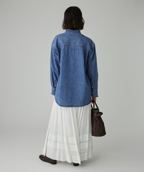 BABYLONE（バビロン） ブラウス シャツ デニムフリルシャツ レディース