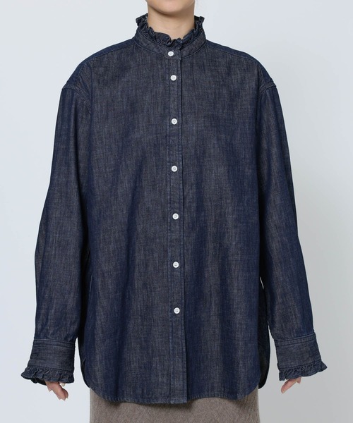 BABYLONE（バビロン） ブラウス シャツ デニムフリルシャツ レディース