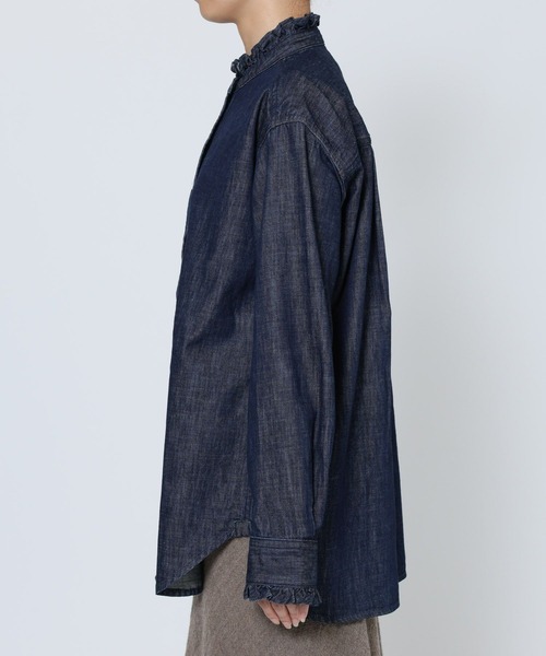 BABYLONE（バビロン） ブラウス シャツ デニムフリルシャツ レディース