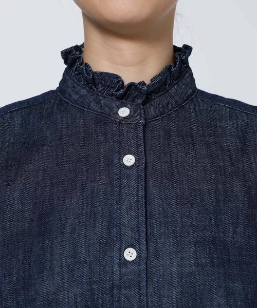 BABYLONE（バビロン） ブラウス シャツ デニムフリルシャツ レディース