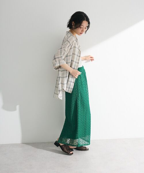 「Green Parks」 「chocol raffine robe」半袖シャツ FREE グリーン レディース_画像3