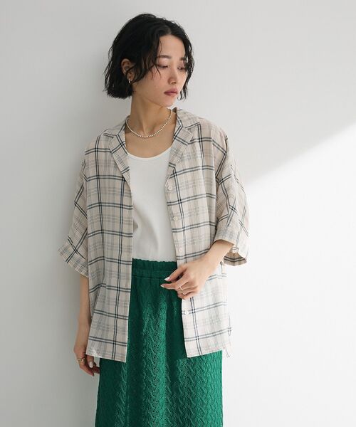 「Green Parks」 「chocol raffine robe」半袖シャツ FREE グリーン レディース_画像5