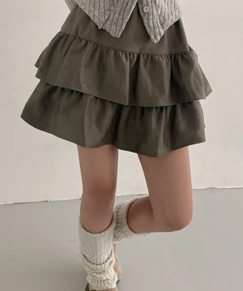 スカート スエード風 ティアードフリルミニスカート : ZOZOTOWN Yahoo