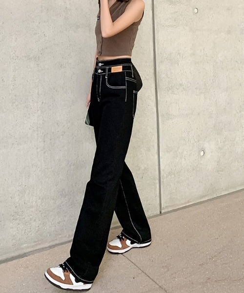 「COCOMOMO」 デニムパンツ M ブラック レディース_画像5