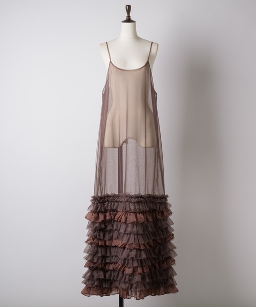 「LA BELLE ETUDE」 キャミソールワンピース 0 チャコールグレー レディース_画像5