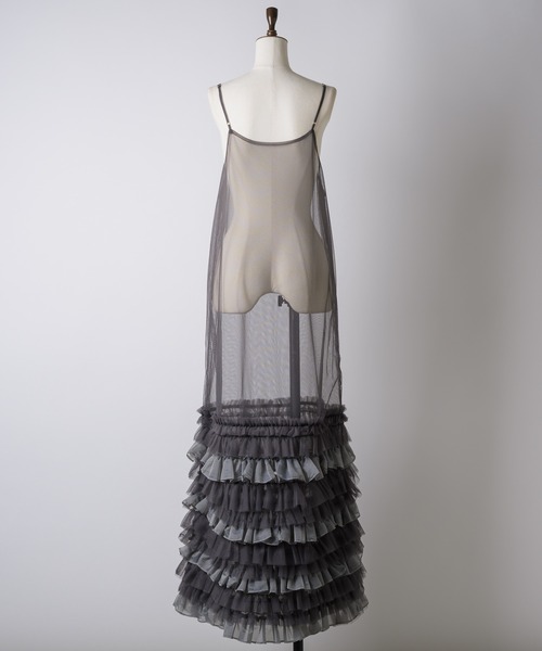 「LA BELLE ETUDE」 キャミソールワンピース 0 チャコールグレー レディース_画像7