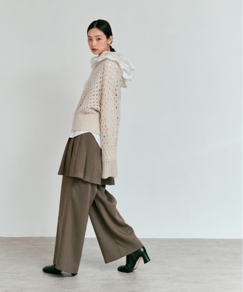 「W:Huku」 長袖ニット FREE ライトグレー レディース_画像7