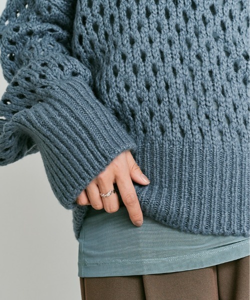 「W:Huku」 長袖ニット FREE ライトグレー レディース_画像8