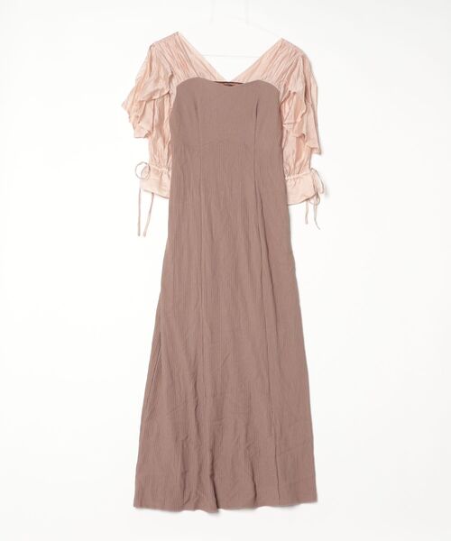 「dazzlin」 半袖ワンピース SMALL ベージュ レディース_画像3