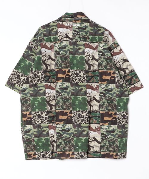 シャツ APE HEAD ONE POINT CAMO PATCHWORK SS SHIRT メンズの画像