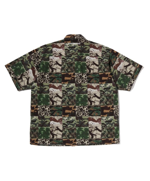 シャツ APE HEAD ONE POINT CAMO PATCHWORK SS SHIRT メンズの画像