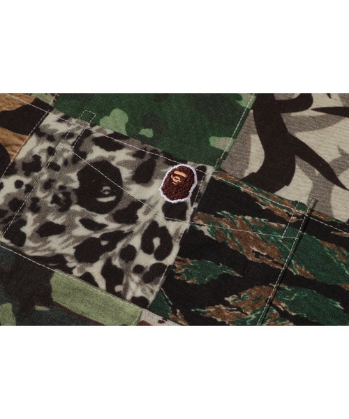 シャツ APE HEAD ONE POINT CAMO PATCHWORK SS SHIRT メンズの画像