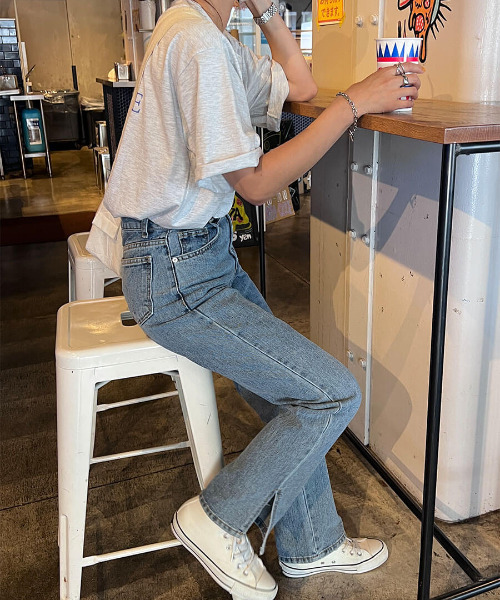 「ISOOK」 デニムパンツ M ブルー レディース_画像7
