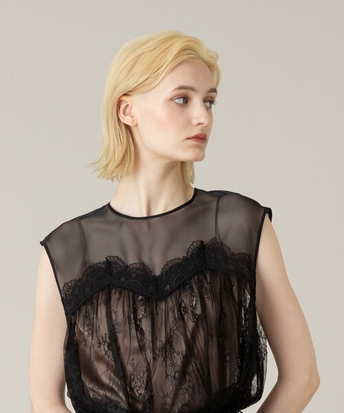 「LOULOU WILLOUGHBY」 半袖ワンピース 1 ブラック レディース_画像6