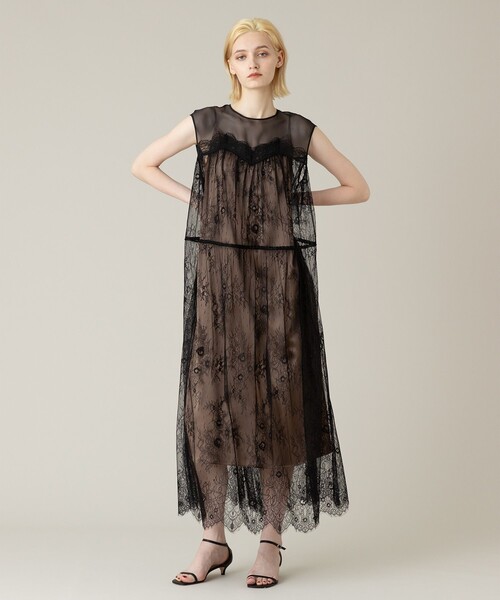 「LOULOU WILLOUGHBY」 半袖ワンピース 1 ブラック レディース_画像7