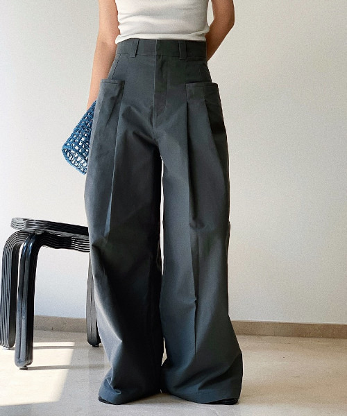 「chuclla」 パンツ L ダークグレー レディース_画像2