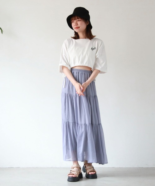 tシャツ 天竺ドロストTシャツ レディース tシャツ クロップド丈ドロストTシャツ レディース : ZOZOTOWN