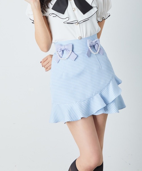 AnkRouge スカパン スカート リボン リボンスカパン - Ank Rouge(アンクルージュ)のショートパンツ