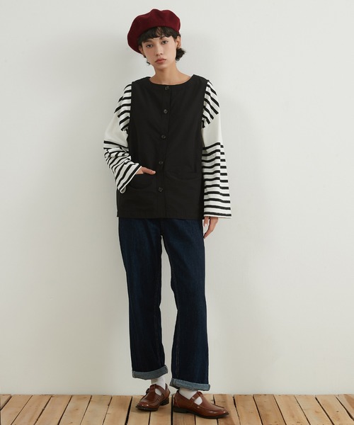 ベスト ジレ On One's Own 2WAY マルチポケットベスト レディース On One's Own ベスト ジレ ミリタリーロングベスト・ミリタリー