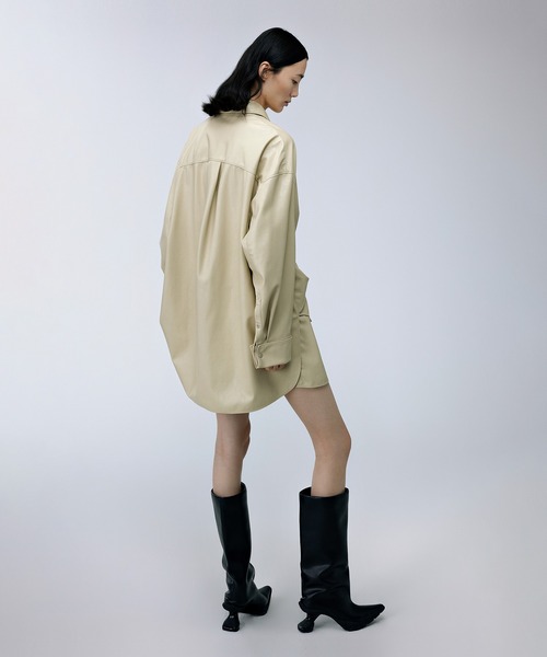 JNBY ワンピース JNBY ワンピース Faux Leather Shirt Dress / フェイクレザー