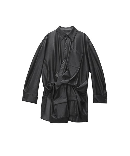 JNBY ワンピース JNBY ワンピース Faux Leather Shirt Dress / フェイクレザー