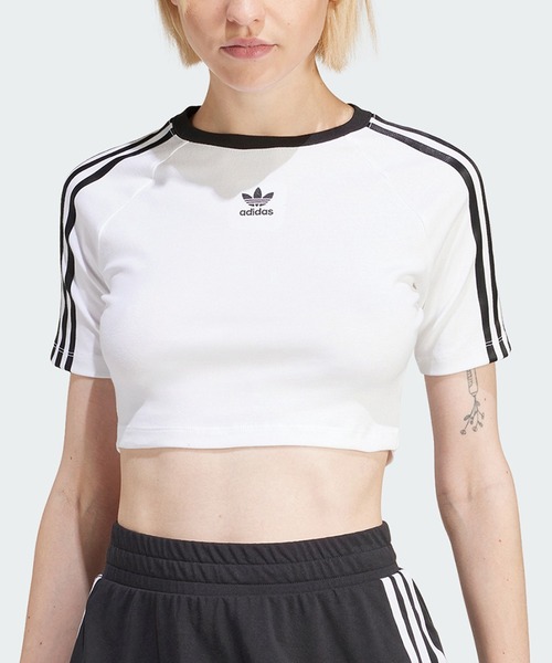 入荷now 口コミ adidas tシャツ スリーストライプス 半袖ベビーTシャツ トップス